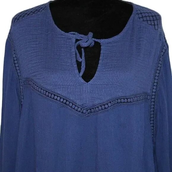 Volcom Peaceazy Blue Blouse Women's Size M - Picture 3 of 6